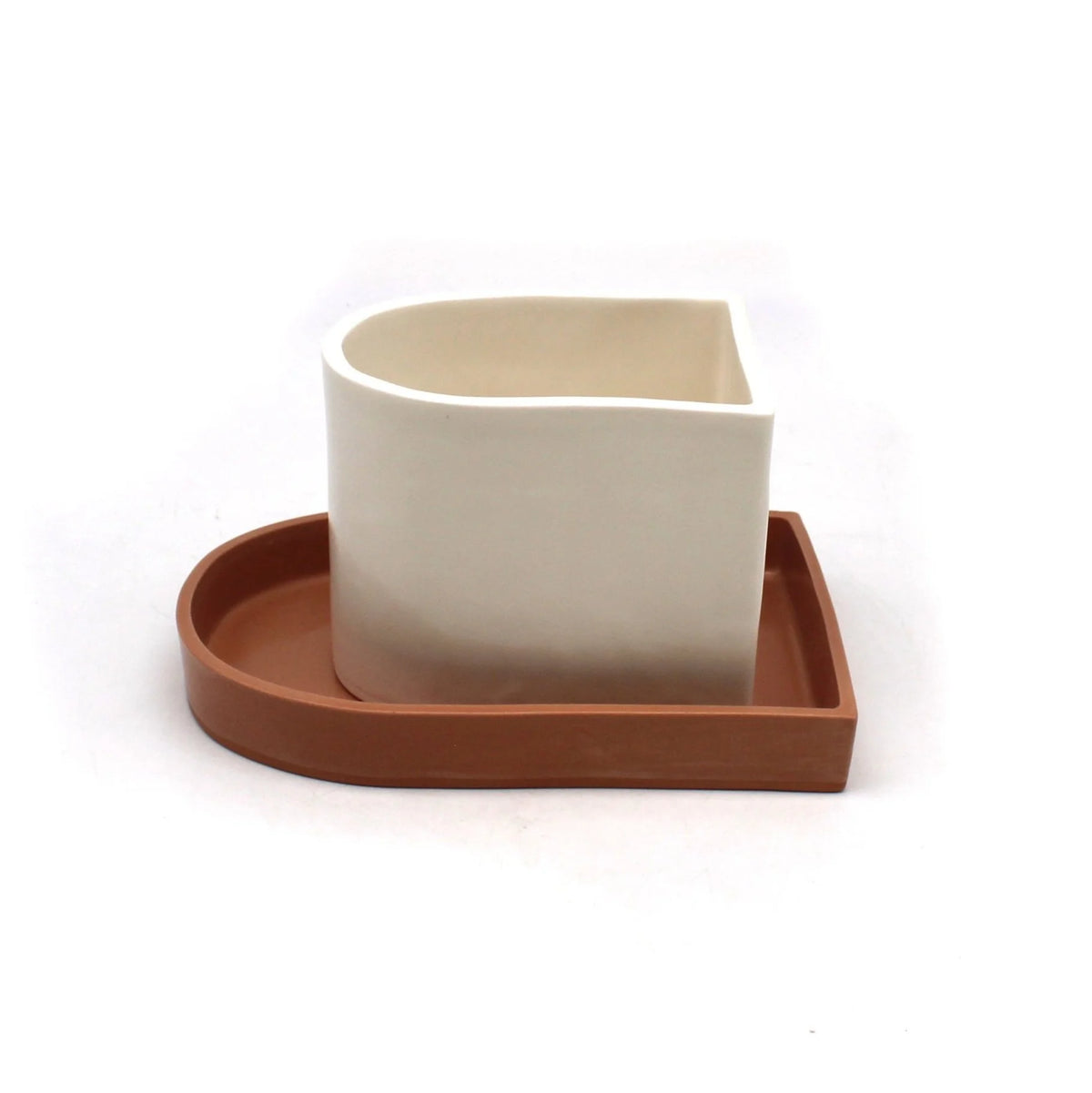 Small Planter  With Tray - White