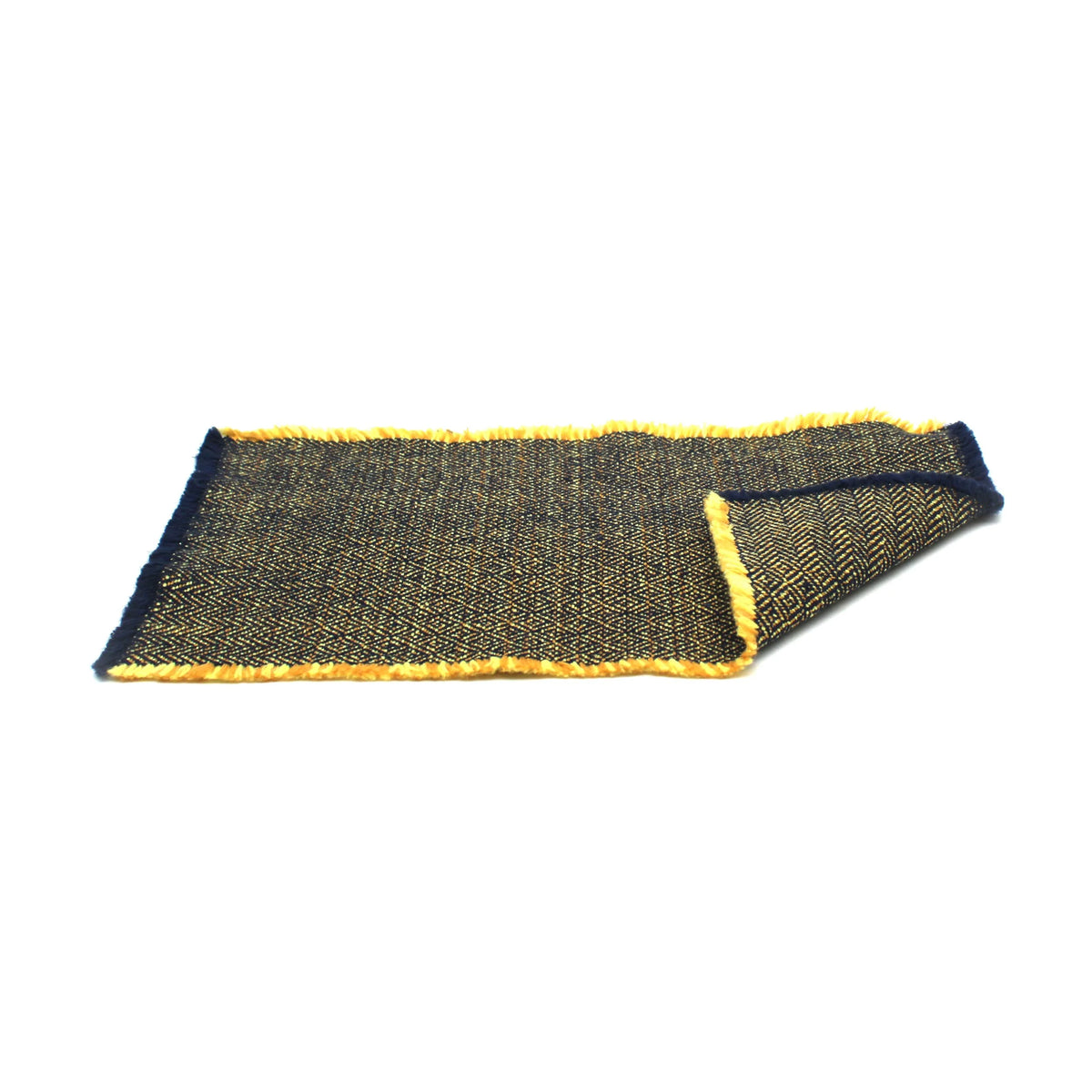 Yellow + Navy Herringbone Luncheon Napkin