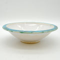 White Blue Glassy Rimmed Bowl