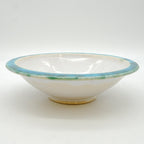 White Blue Glassy Rimmed Bowl