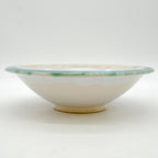 White Blue Glassy Rimmed Bowl