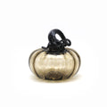 Glass Pumpkin - Brown with Black Stem