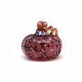 Glass Pumpkin - Pink Speckles with Iridescent Stem