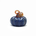 Glass Pumpkin - Blue with Iridescent Stem