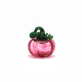 Glass Pumpkin - Pink with Green Stem