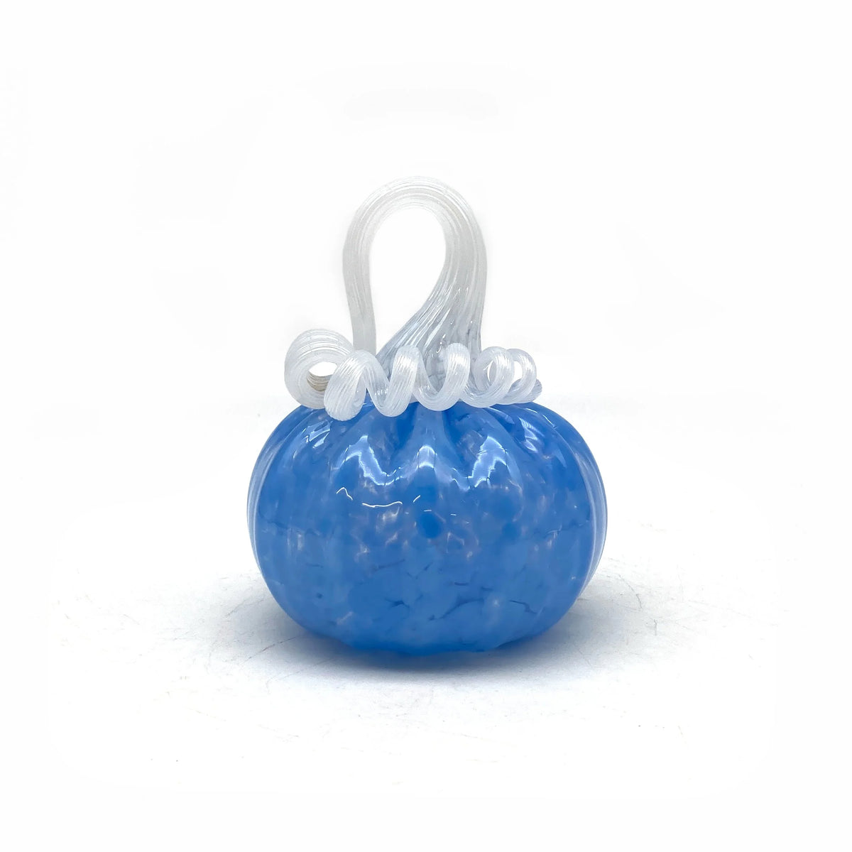 Glass Pumpkin - Royal Blue with White stem