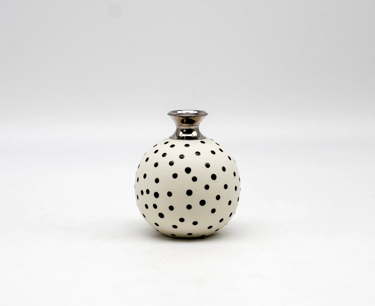 Black Dot Bud vase