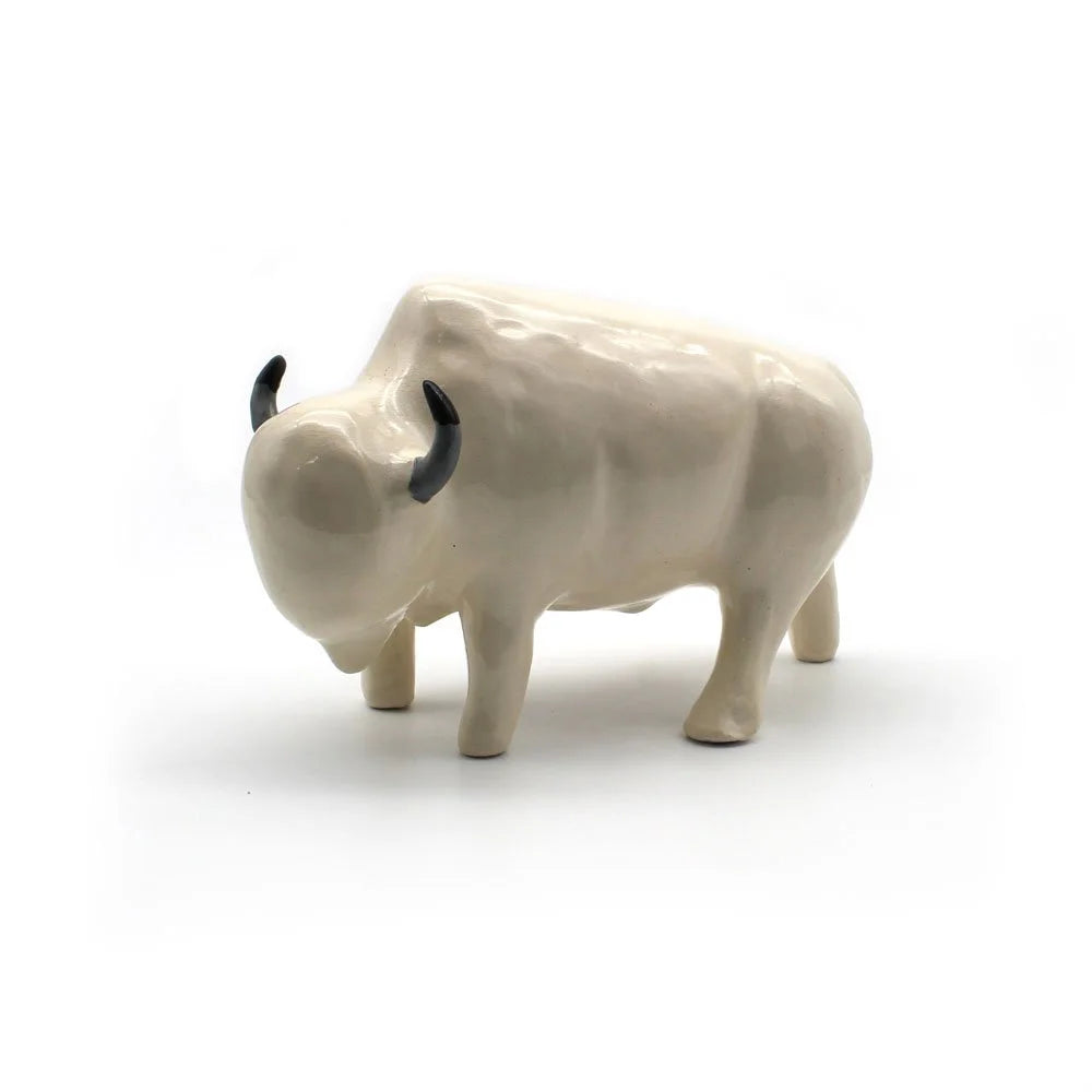 ½ size White Smooth Bison