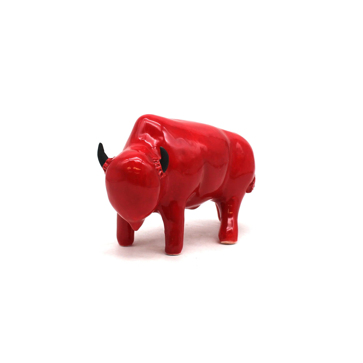 Red Smooth Bison Face Forward