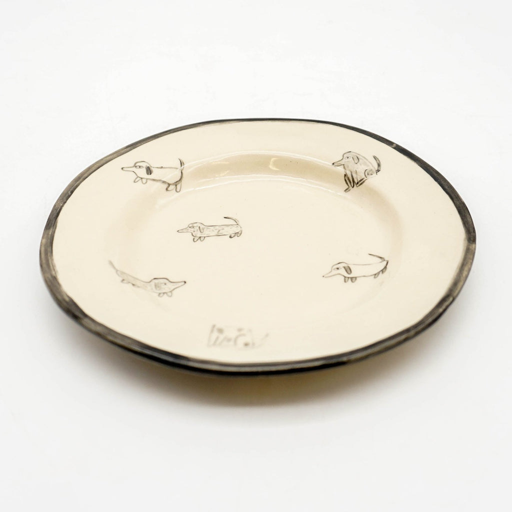 Dachsund Plate - White