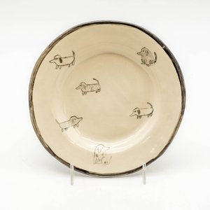 Dachsund Plate - White