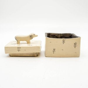 Trinket Box - White Dog