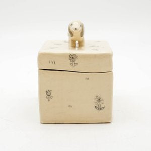 Trinket Box - White Dog