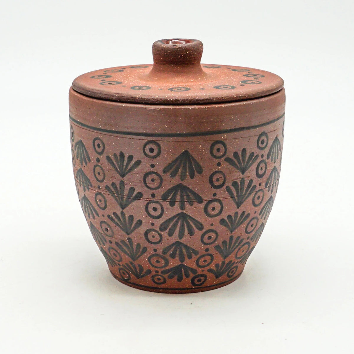 Dark Brown & Black Patterned Jar