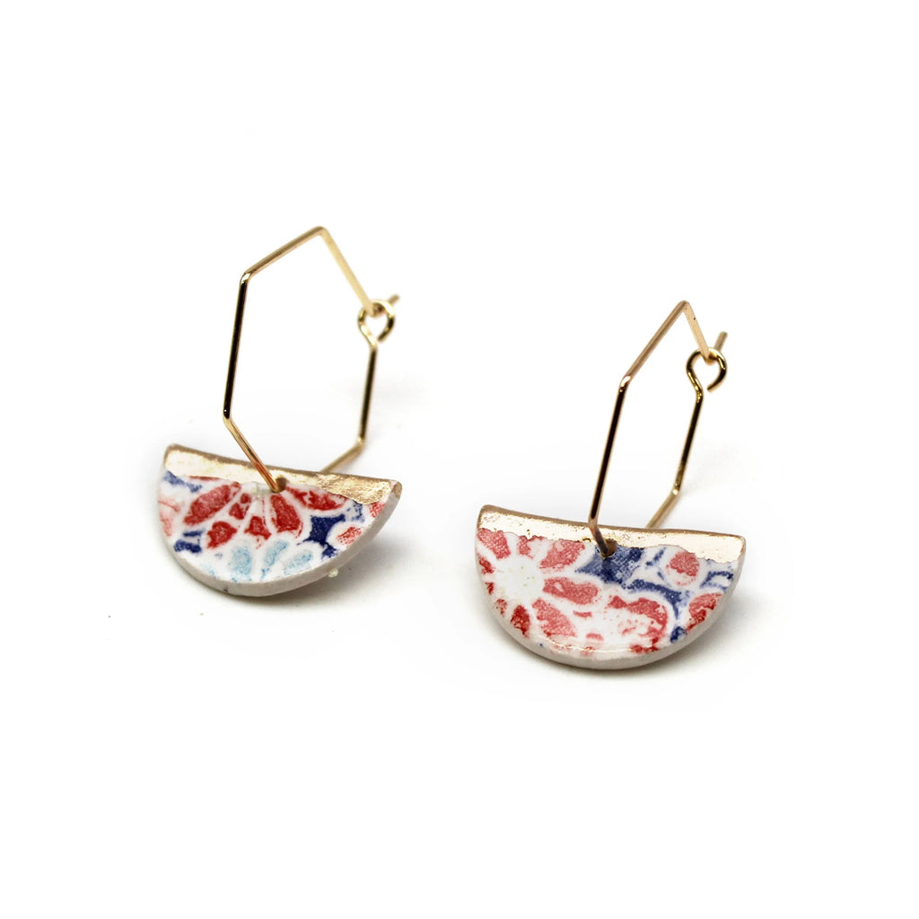 Medium Hoop Porcelain Earrings