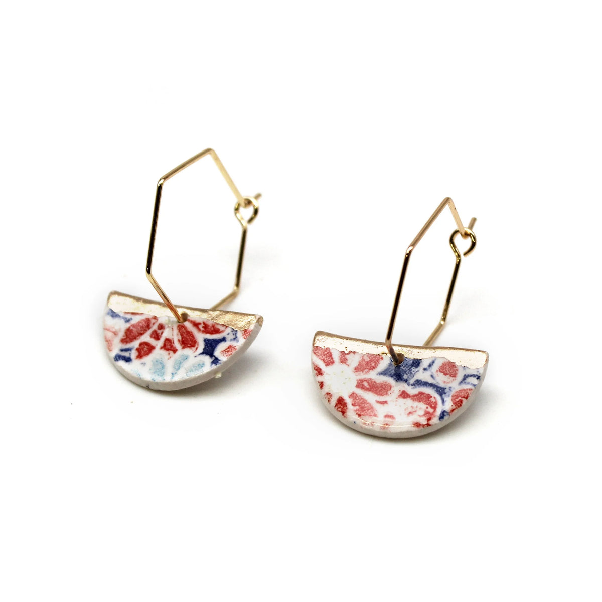 Medium Hoop Porcelain Earrings