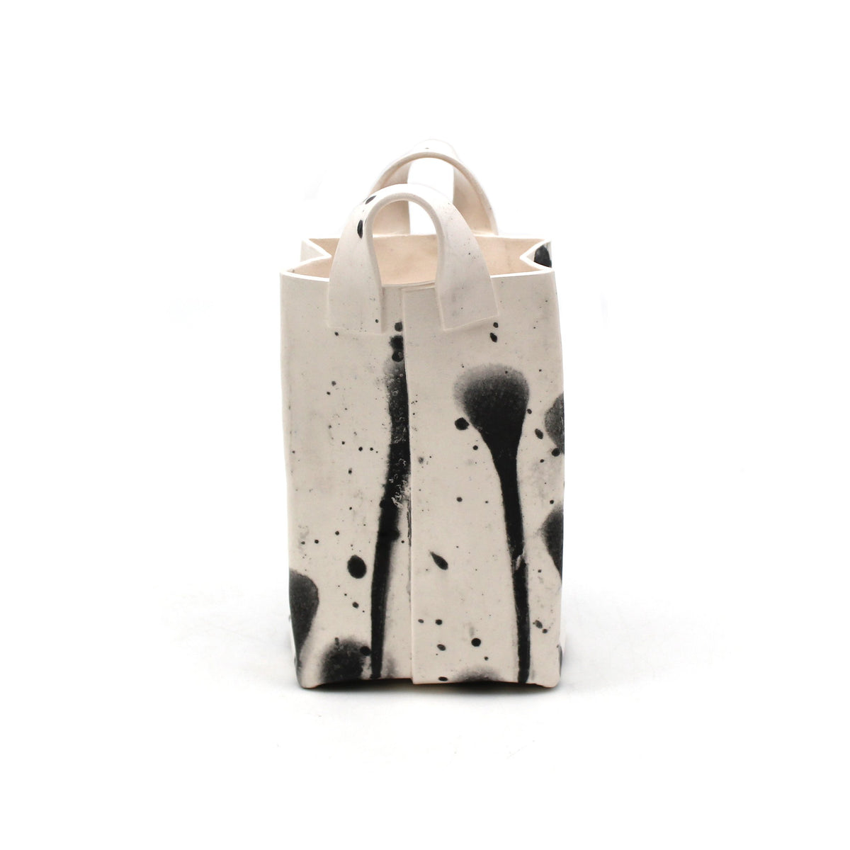 Black Drip Medium Porcelain Bag