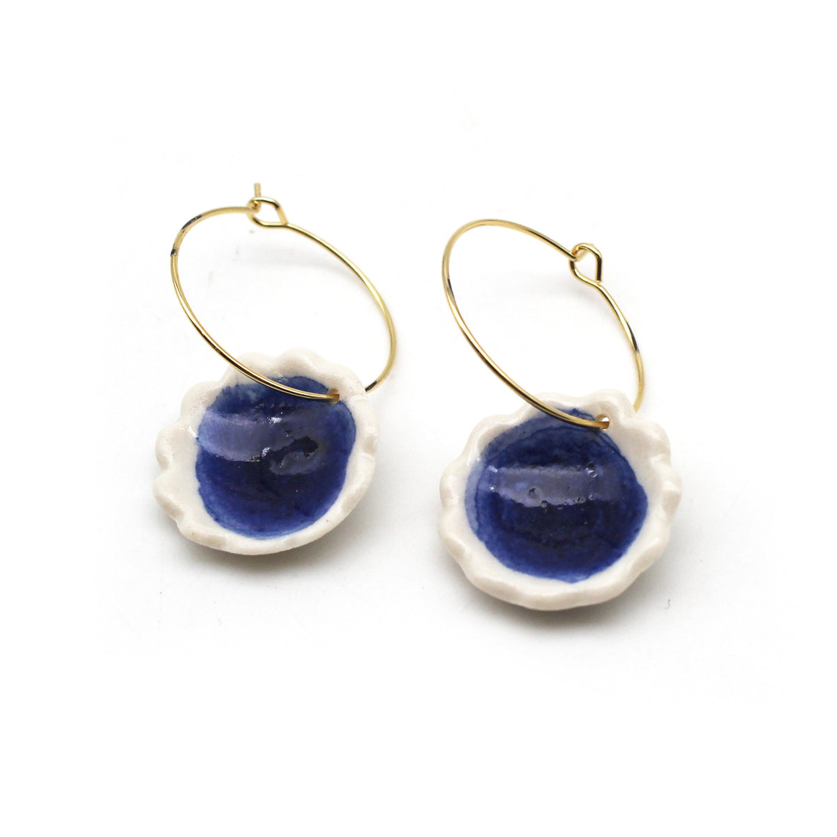 Medium Hoop Porcelain Earrings