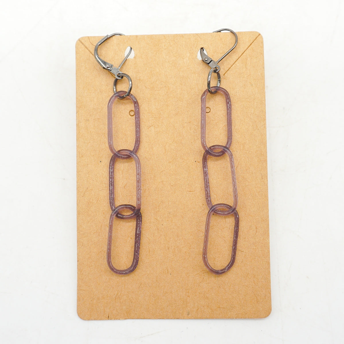 Dark Purple Chain Earrings