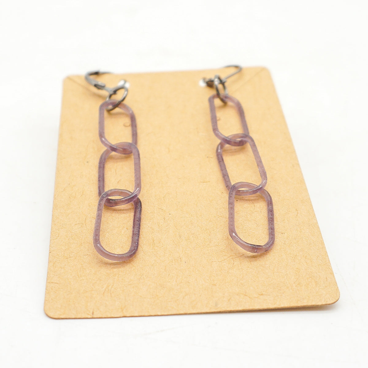 Dark Purple Chain Earrings