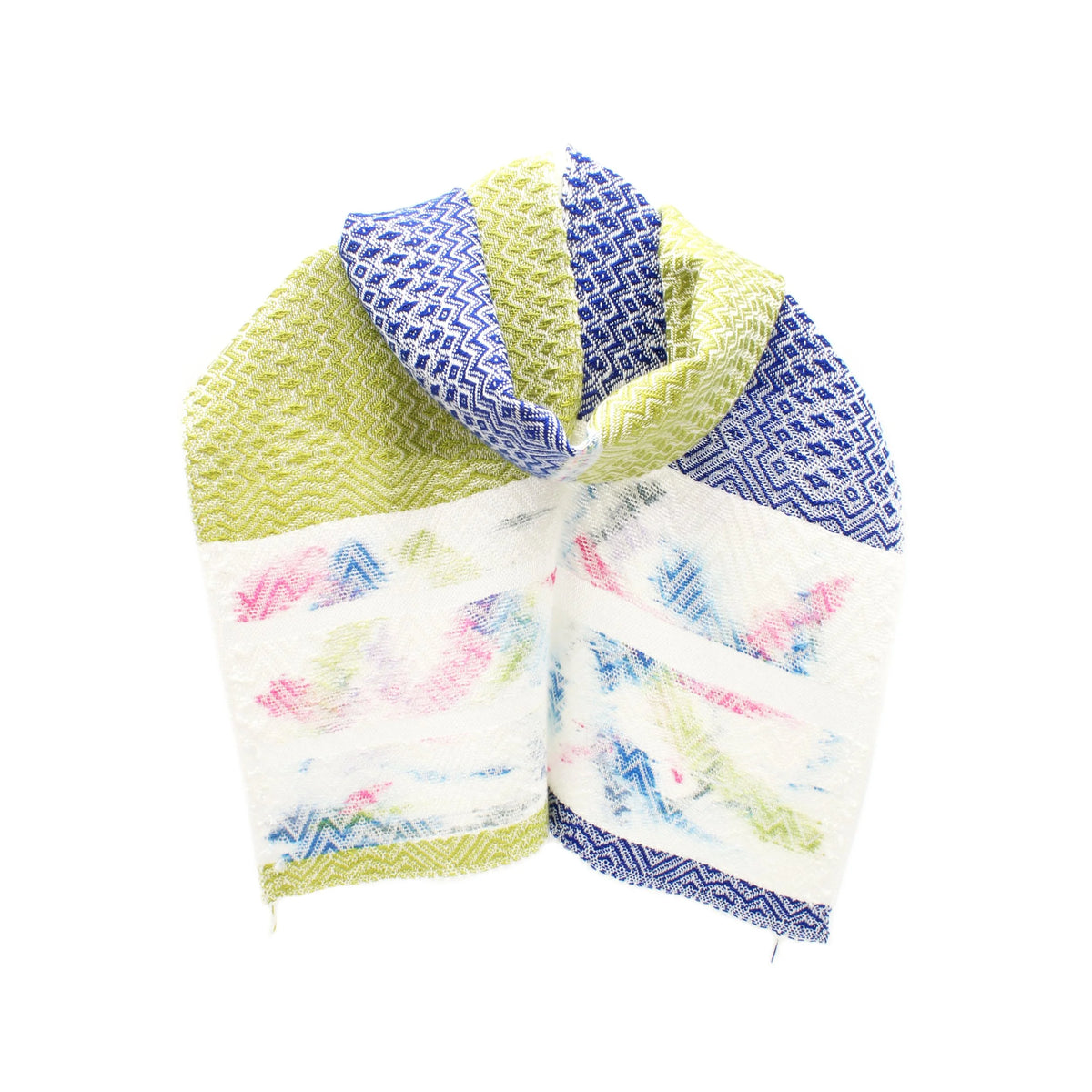Spring Inlay with Blueish Purple and Green Handwoven Scarf