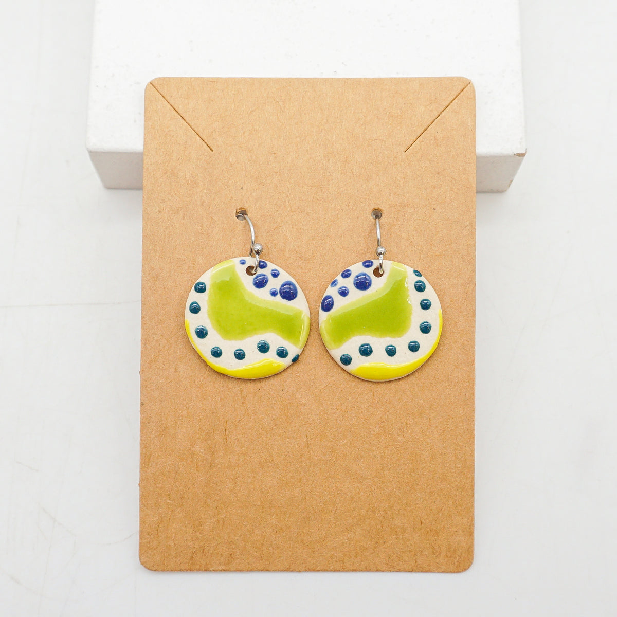 Porcelain Lime Bauble Earrings