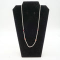 White Pearl Necklace with 5 Tourmaline Beads