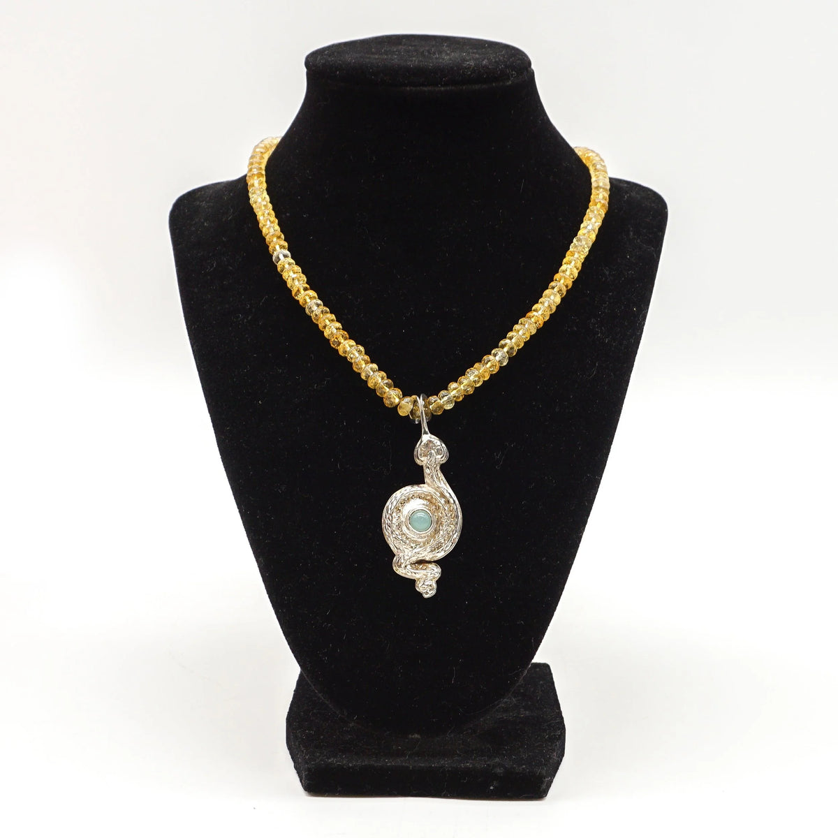 Repousse Snake with Citrine Beads