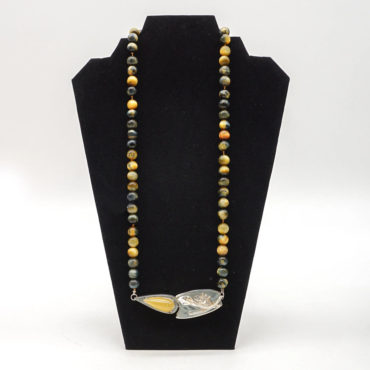 Tigereye Beads with Handmade Box Catch