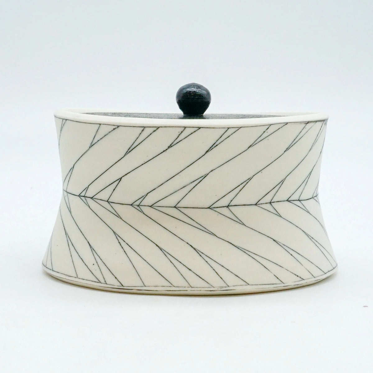 Oval Herringbone Jar