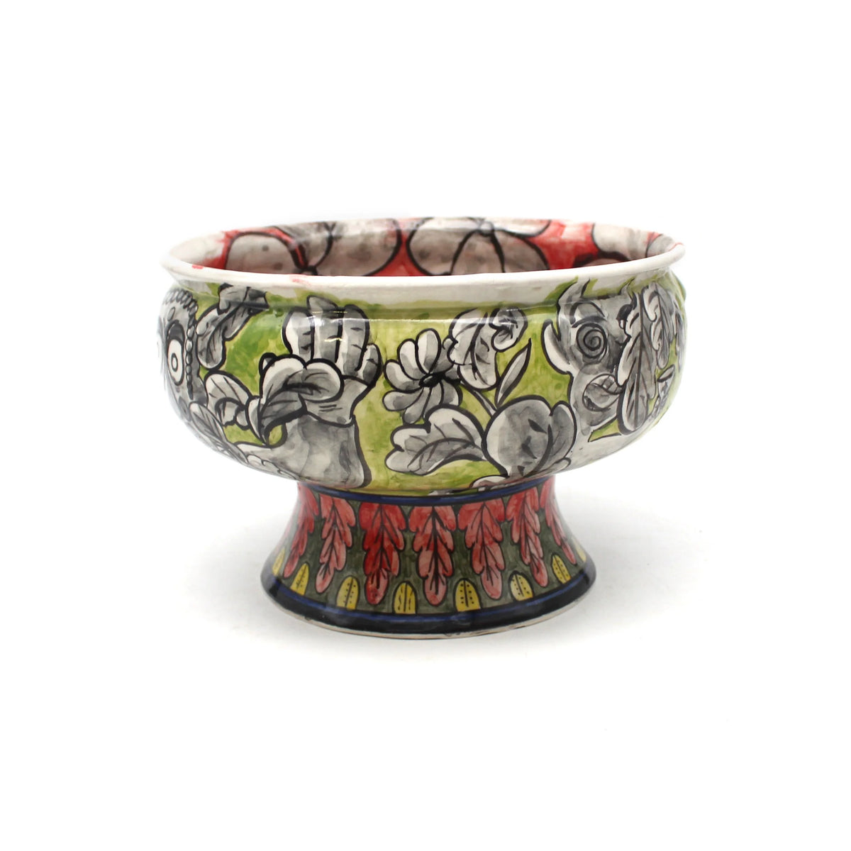Figurative Painting High Foot Bowl