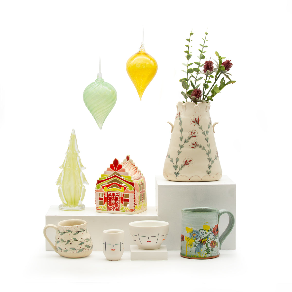 Work by Betsy Gram, Justin Rothshank, Lindsey Pankratz, Sarah Beth Elkins, and Belger Glass Annex.