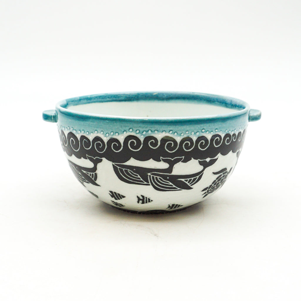 Whale & Turtle Side Handled Bowl