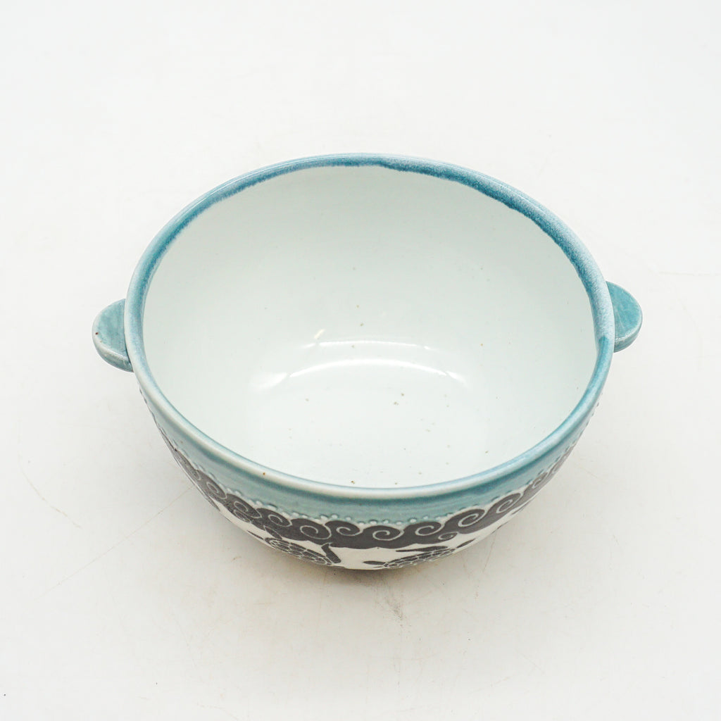 Whale & Turtle Side Handled Bowl