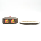 Butter Dish (Gray w/ Yellow Tulips)