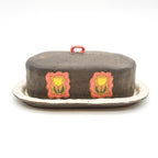 Butter Dish (Gray w/ Yellow Tulips)