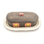 Butter Dish (Gray w/ Yellow Tulips)
