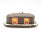 Butter Dish (Gray w/ Yellow Tulips)