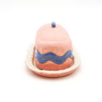 Butter Dish (Pink w/ Blue Squiggle)