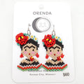 Frida Earrings - Red Flower