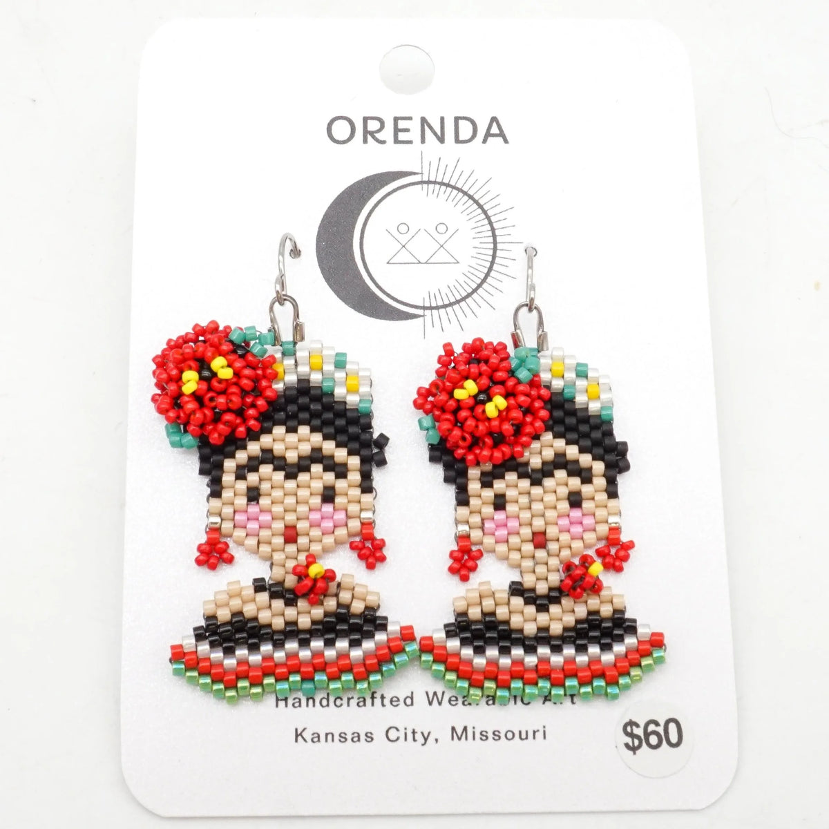 Frida Earrings - Red Flower