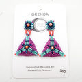 Triangle Earrings - Crystal with Dark Blue
