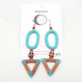 3D Oval and Triangle Earrings