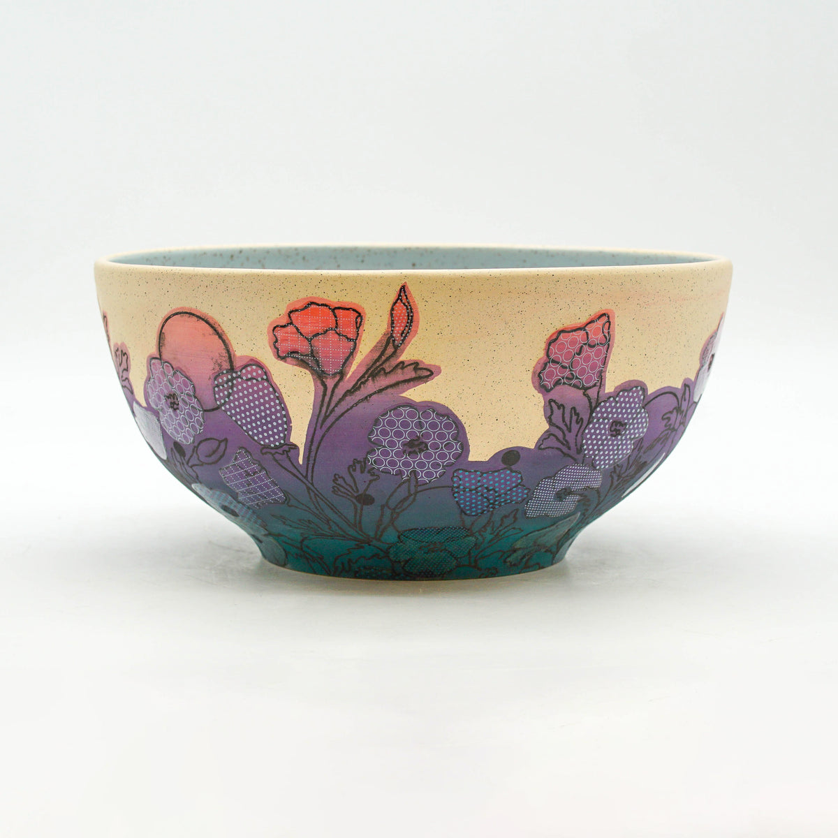 Dot Floral Print Serving Bowl