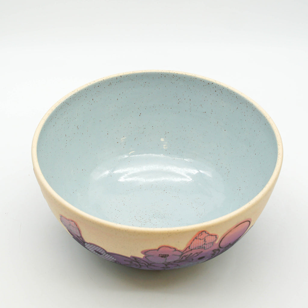 Dot Floral Print Serving Bowl