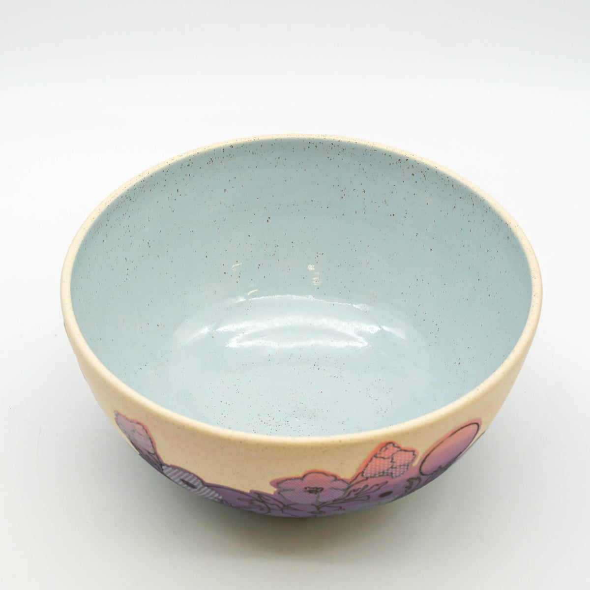 Dot Floral Print Serving Bowl