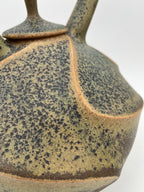 Green Sandblasted Carved Teapot