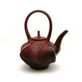 Red Sandblasted Carved Teapot