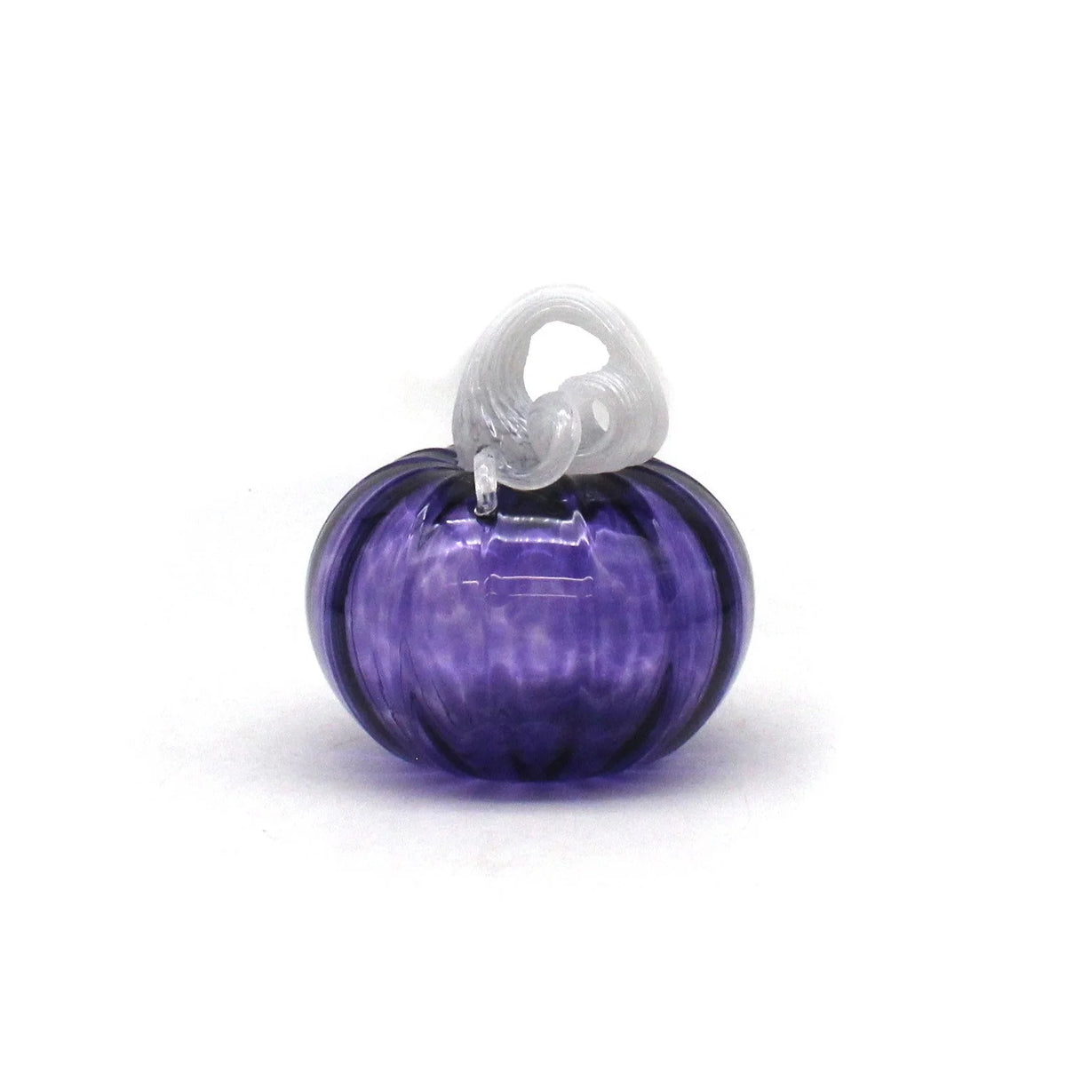 Glass Pumpkin - Purple with White stem