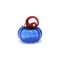 Glass Pumpkin - Royal Blue with Red Stem